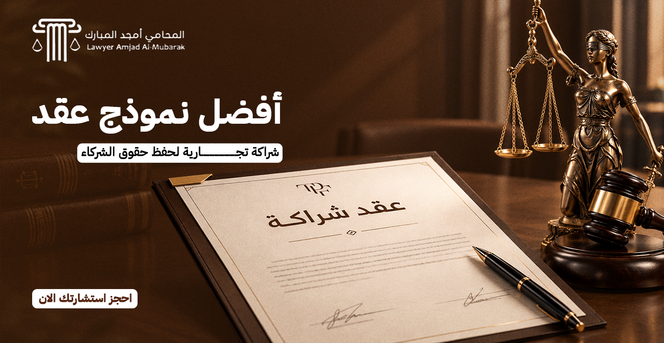 أفضل نموذج عقد شراكة تجارية لحفظ حقوق الشركاء